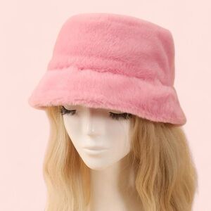 Pink Fuzzy Bucket Hat